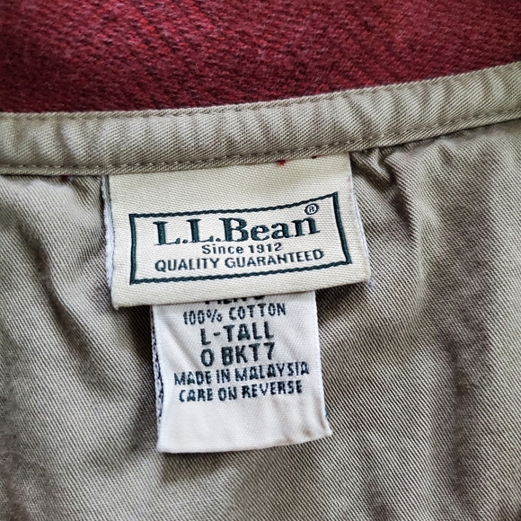 LL bean sweater Mens Large Red pullover 1/4 zip outdoor casual tall - Picture 7 of 10